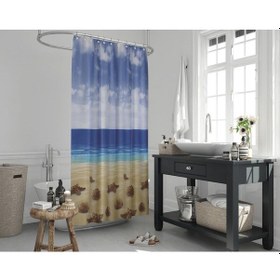 Resim Zethome Jackline Banyo Duş Perdesi 10019 Tek Kanat 1X120X200 (553712555) Çok Renkli 