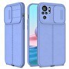 Resim Teleplus Xiaomi Redmi Note 10s Kılıf Lensi Kamera Korumalı Deri Dokulu Silikon Mor 