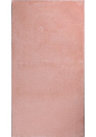Resim Dekoratif Puffy Peluş Yumuşak Yıkanabilir Kaymaz Taban Kesme Halı Yolluk Pembe 