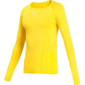 Resim Puma Liga Baselayer Tee Ls Erkek Futbol Antrenman Tişörtü 65592006 Sarı 
