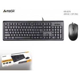 Resim A4 Tech KR-9276 Q Usb Siyah MM Klavye/Mouse Set 