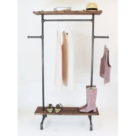 Resim Blbn Design Dekoratif Borudan Raf ve Askılık 