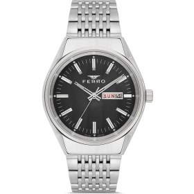 Resim Ferro FM43012A-A2 Quartz Çelik Gri Siyah Kadran 40 mm Erkek Kol Saati 