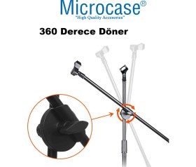 Resim Siyah Renkli Microcase 4in1 Zemin Tipi 360 Döner Profesyonel Metal Mikrofon Standı AL4534 