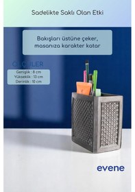 Resim Kalemlik Masa Kalemliği Organizer Kalemlik Gümüş Eskitme Renk Model 92 Çok Renkli 