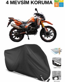 Resim AutoEN ARORA CR250 DAYANIKLI KİLİT UYUMLU SU GEÇİRMEZ MOTOSİKLET BRANDASI-SİYAH 