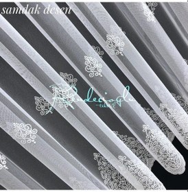 Resim Tül Perde Kırışmaz Grek Zemin Serpme Işleme 2 Farklı Desen Çok Renkli 