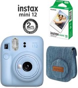 Resim Fujifilm Instax Mini 12 Mavi Fotoğraf Makinesi 10'lu Film ve Jean Çantalı Set 66 