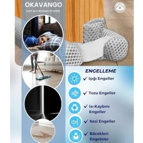 Resim Cekar Store Okavango Çift Taraflı Kapı Altı Izolasyon Süngeri, Kapı Altı Rüzgar Önleyici, Ayarlanabilir, Soğuk Geçirmez, Toz Geçirmez, Eşik Altlığı(Siyah) 