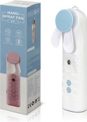 Resim Taşınabilir El Tipi Vantilatör 2'si 1 Arada Usb Su Püskürtme Mini Havalandırma Beyaz, 