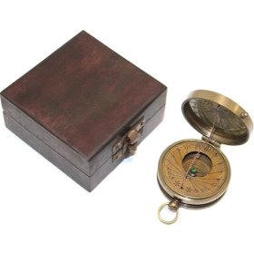 Resim MCM Group Ahşap Kutulu Pirinç Pusula KSK123 ( Lisinya ) 