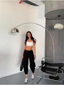 Resim Genel Markalar Siyah Scuba Krep Kumaş Şalvar Model Balon Pantolon 