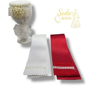 Resim COOL NİGHT 3 PARÇA TAKI KURDELASI VE İĞNELİK Düğün Nikah Takı İçin Kına Gecesi Söz Nişan Sünnet İğnedanlık 