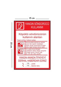 Resim Metal Köpüklü Yangın Söndürücü Kullanımı 15x20 Cm Uyarı İş Güvenliği Levhası 