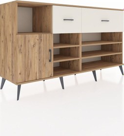 Resim Kronos Konsol 6 Raflı 2 Çekmeceli Tek Kapaklı 176x59x99 Çam-çam/ Çam-çam/aytaşı 