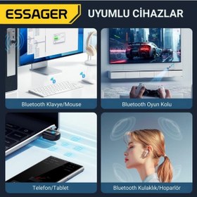 Resim Essager Bluetooth Vers.5.3 Usb Bluetooth Adaptör Usb Bluetooth 5.3 Wireless Adaptör Tak Çalıştır 