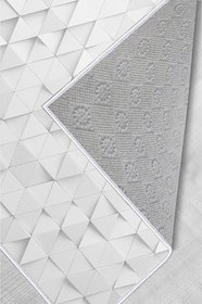 Resim Rovigo Dijital Baskı Yıkanabilir Kaymaz Taban Salon Halısı RVG1217, Beyaz, 80 x 200 