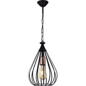 Resim Özbak Avize Kafes Tekli Avize Siyah – Modern Metal Tasarım, E27 Duy, Zincirli ve Ayarlanabilir Yükseklik 