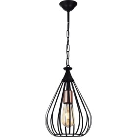 Resim Özbak Avize Kafes Tekli Avize Siyah – Modern Metal Tasarım, E27 Duy, Zincirli ve Ayarlanabilir Yükseklik 