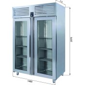 Resim Galleyz Dik Tip Dondurucu - 2 Cam Kapılı - 140X77XX210 cm 
