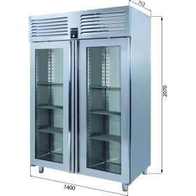 Resim Galleyz Dik Tip Dondurucu - 2 Cam Kapılı - 140X77XX210 cm 