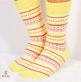 Resim Kral Socks Özel Üretim 2 Çift Kalın Yün Kışlık Motif Desenli Çorap Asorti 