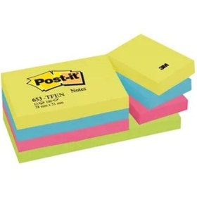 Resim Post-it Notes 3m 38mmx51mm 653-fljo 3 Renk Notluk Neon 