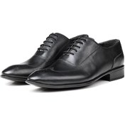 Resim Stylish Hakiki Deri Erkek Oxford Bağcıklı Klasik Ayakkabı 