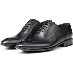 Resim Stylish Hakiki Deri Erkek Oxford Bağcıklı Klasik Ayakkabı 