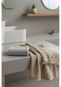 Resim 6'lı Bej Jelena El Havlusu - 50x90 Cm, 225 Gr, %100 Pamuk, Spa Ve Otel Havlusu, Günlük Kullanıma Uygun Bej 