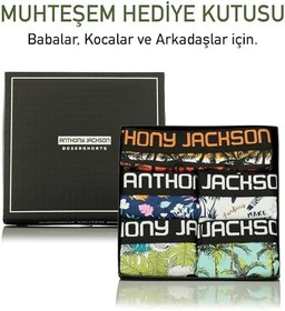 Resim Anthony Jackson Likralı 5'li-3'lü Kutu Desenli Premium Erkek Boxer Palm Horizon 