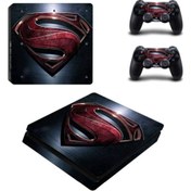 Resim Superman Logo Playstation 4 Slim Kasa Sticker Kaplama-01 