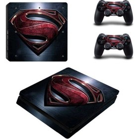 Resim Superman Logo Playstation 4 Slim Kasa Sticker Kaplama-01 