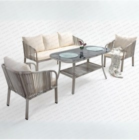 Resim Capri Swing Artemis Üçlü Rattan Balkon Bahçe Takımı Beyaz 