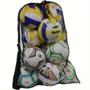 Resim Büyük Kapasiteli Spor Topu Saklama Çantası - Futbol, Basketbol, Voleybol için Çok Amaçlı Polyester Fileli Organizer - Dayanıklı, Elde Yıkanabilir, Su Geçirmez Değil - Siyah 