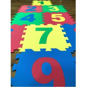 Resim 9 Parça Çocuk Oyun Karosu Eva Puzzle Yer Matı Sayılar Eğitici Oyun Halısı 