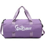 Resim Fashion Schoolbags SJ-629 Büyük Kapasiteli Kadın Oxford Kumaş Su Geçirmez Fitness Tote Çapraz Askılı Çanta Seyahat Bagaj Çantası-Mor (Yurt Dışından) 