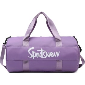 Resim Fashion Schoolbags SJ-629 Büyük Kapasiteli Kadın Oxford Kumaş Su Geçirmez Fitness Tote Çapraz Askılı Çanta Seyahat Bagaj Çantası-Mor (Yurt Dışından) 