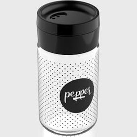 Resim Renga Dorian Papper Desenli 105 ml Siyah Kapaklı Cam Tuzluk 122007 