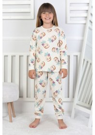 Resim Cute Ananas Desenli Kız Çocuk Pijama Takımı Ekru 