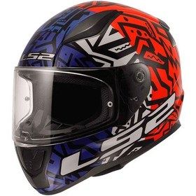 Resim Ls2 Rapid 2 Memphis Kapalı Kask Kırmızı - Mavi 