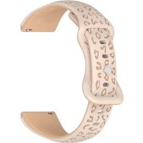 Resim Gaojunshop01 Amazfit Gtr Huawei Xiaomi Garmin Uyumlu Starlight Milk Tea 22mm Leopar Kayış 