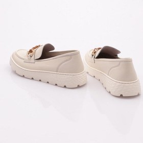 Resim Dgn 25215 Kadin Aksesuarli Loafer Ayakkabi Krem 