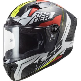 Resim Ls2 Thunder Chase Beyaz-Kırmızı Kask 