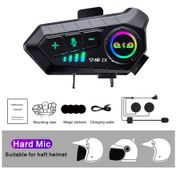 Resim 1/2 Adet Motosiklet Kask Bluetooth İnterkom Kulaklık Kablosuz İnterkom 1pc Hard Mic 