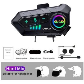 Resim 1/2 Adet Motosiklet Kask Bluetooth İnterkom Kulaklık Kablosuz İnterkom 1pc Hard Mic 