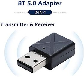 Resim BTPOUY KN320 3.5mm Kablosuz Ses Verici Alıcı USB BT 5.0 Adaptörü TV Hoparlörü Kulaklık Mini Araba Müzik 2 In 1 BT İletimi 