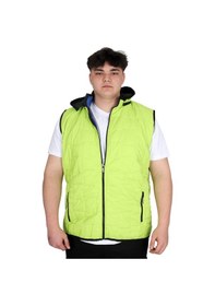 Resim Mode Xl Büyük Beden Erkek Kapüşonlu Fermuarlı Şişme Yelek U24700 Koyu Yeşil 