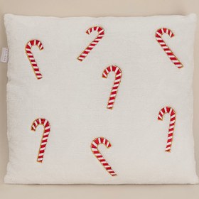Resim Charm Baston Şeker İşlemeli Krem Kırlent 45X45 35255A - Krem / 45 x 45 