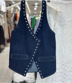 Resim Maison Meda Lacivert Zımbalı Anvelop Denim Yelek Lacivert 